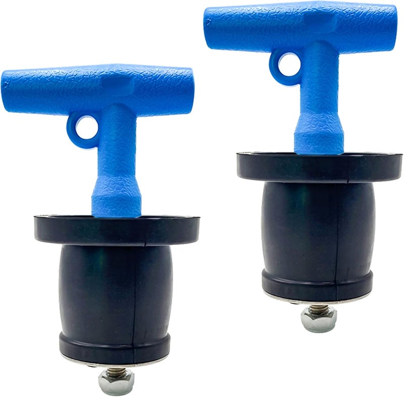 BOPOREAE Mechanical Test, Seal, Cleanout Pipe Plug, 1-3/4 to 2-1/4 in Anti-Return Pipeline Winterizing Pool Plug - Marine Boat Handle Drain Plug with Galvanized Screw and Nut for Pipe Sink Pool, 2PCS - Image 1